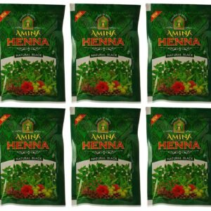 Amina Henna Natural Black Hair Colour Heena Mehndi, 25 g (Pack of 6) - photo 1