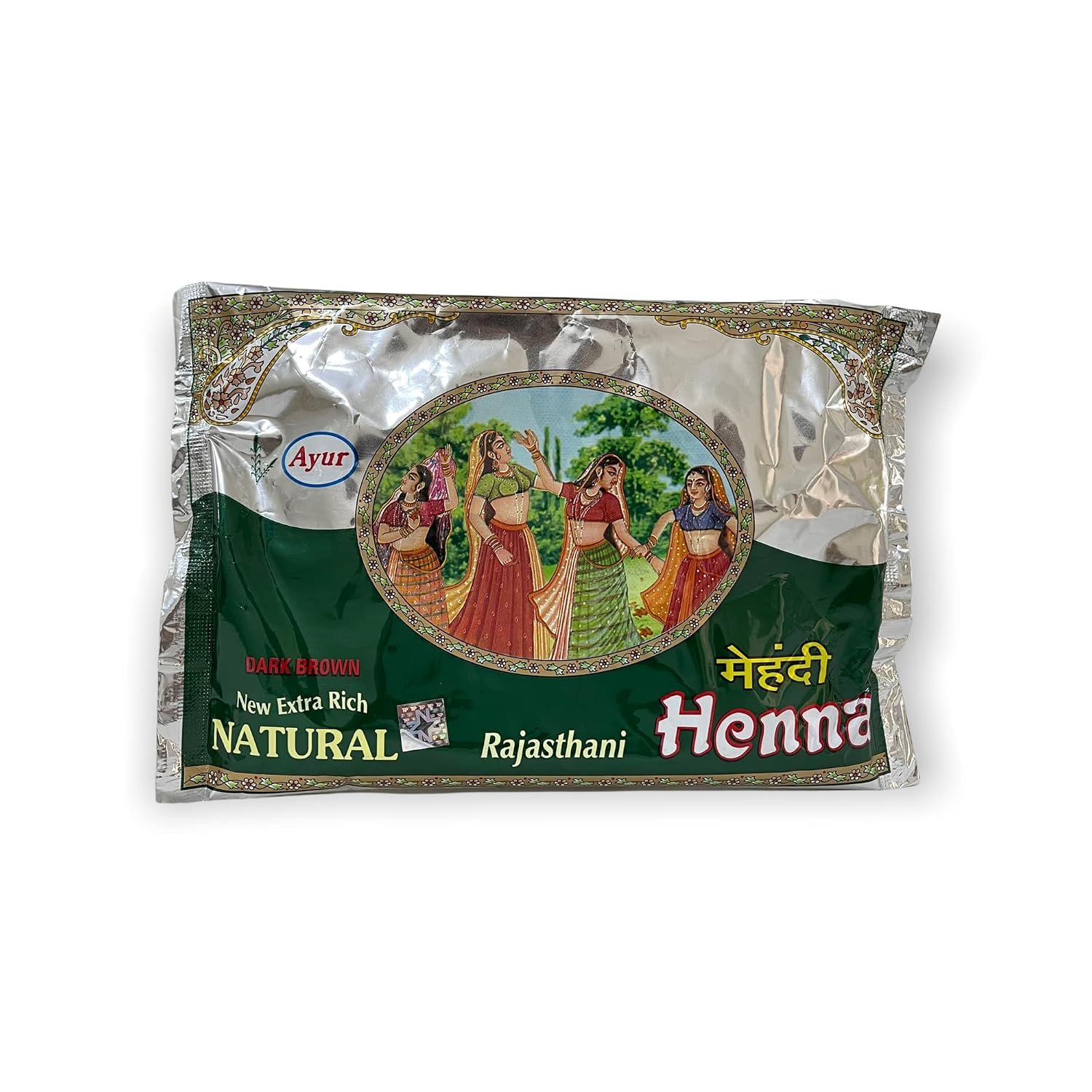 Ayur Herbal Rajasthani Henna Mehndi Powder (Dark Brown) (Pack Of 2), Each 150 - photo 2