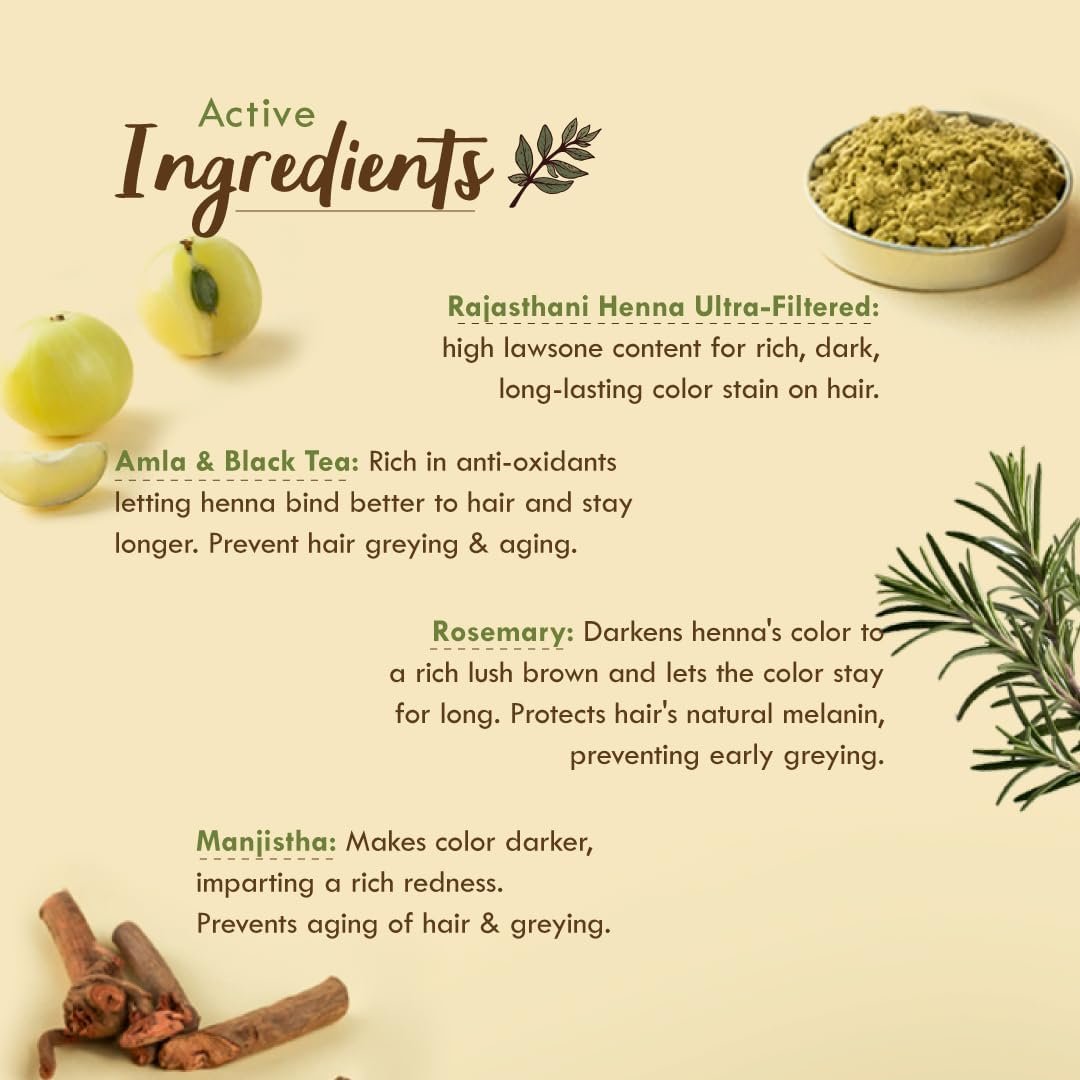 Bare Elixir Henna Paste | Pre-Soaked in Black Tea & 12+ Ayurvedic Herbs - photo 5