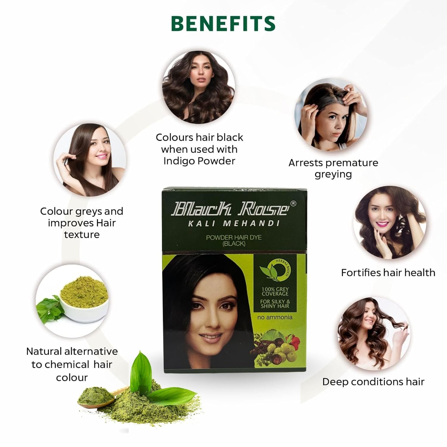 Black Rose Kali Mehandi | Herbal Black Henna Hair Color - photo 5