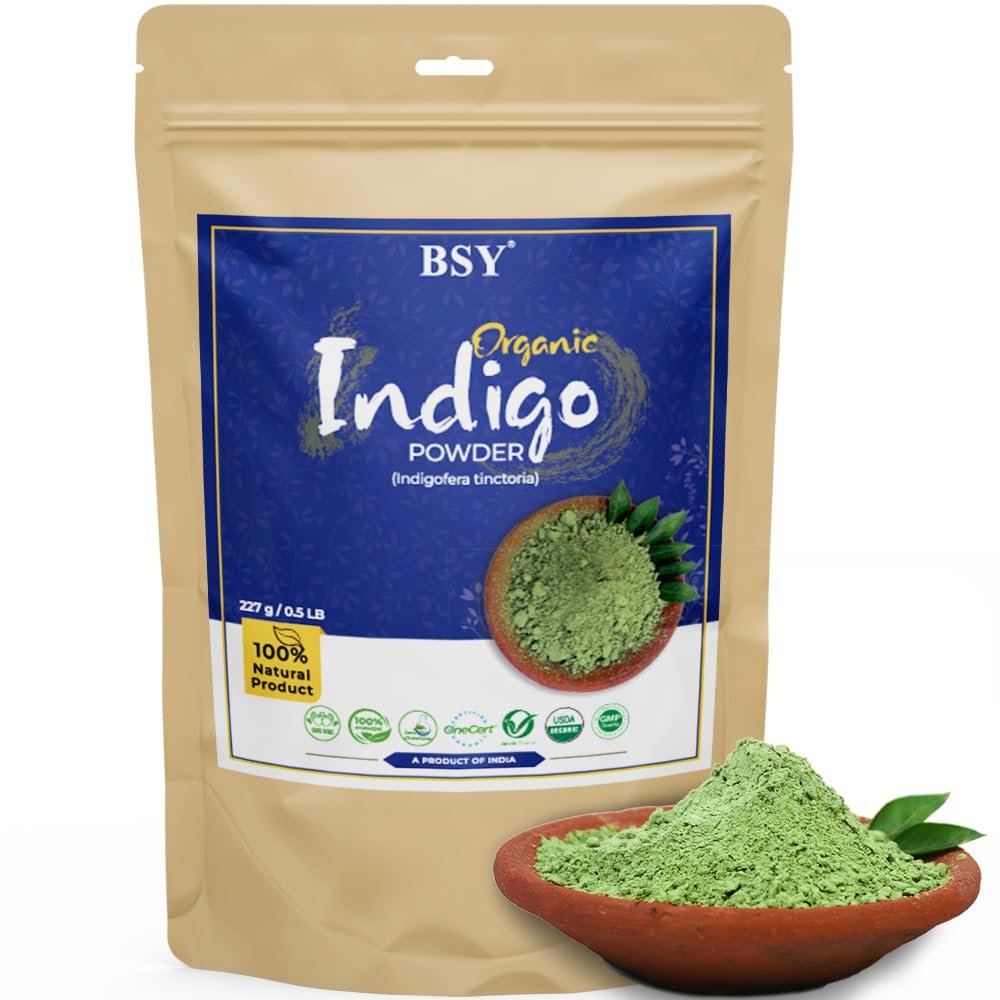 BSY Organic Indigo Powder and Henna Powder Hair Color Combo Kit, Natural Hair Coloring Agent - photo 5