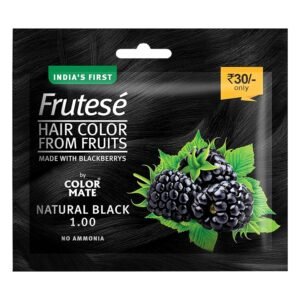 COLOR MATE Frutese Henna Hair Color from Fruits Made with Blackberries | Natural Black - photo 1