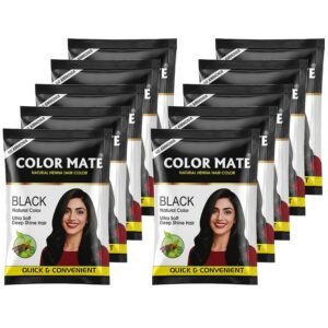 Color Mate Natural Henna Hair Color Powder Black | No Ammonia Hair Colour - photo 1