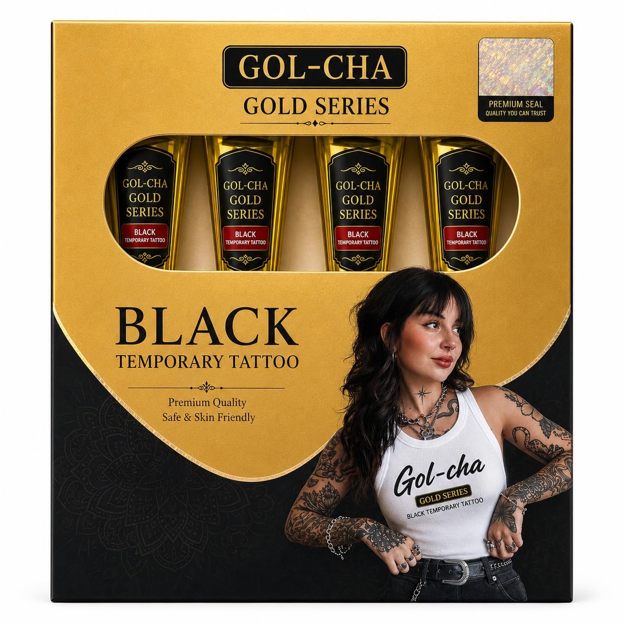 Gold Series Black Temporary Tattoo Cones, Pack of 4 - photo 7