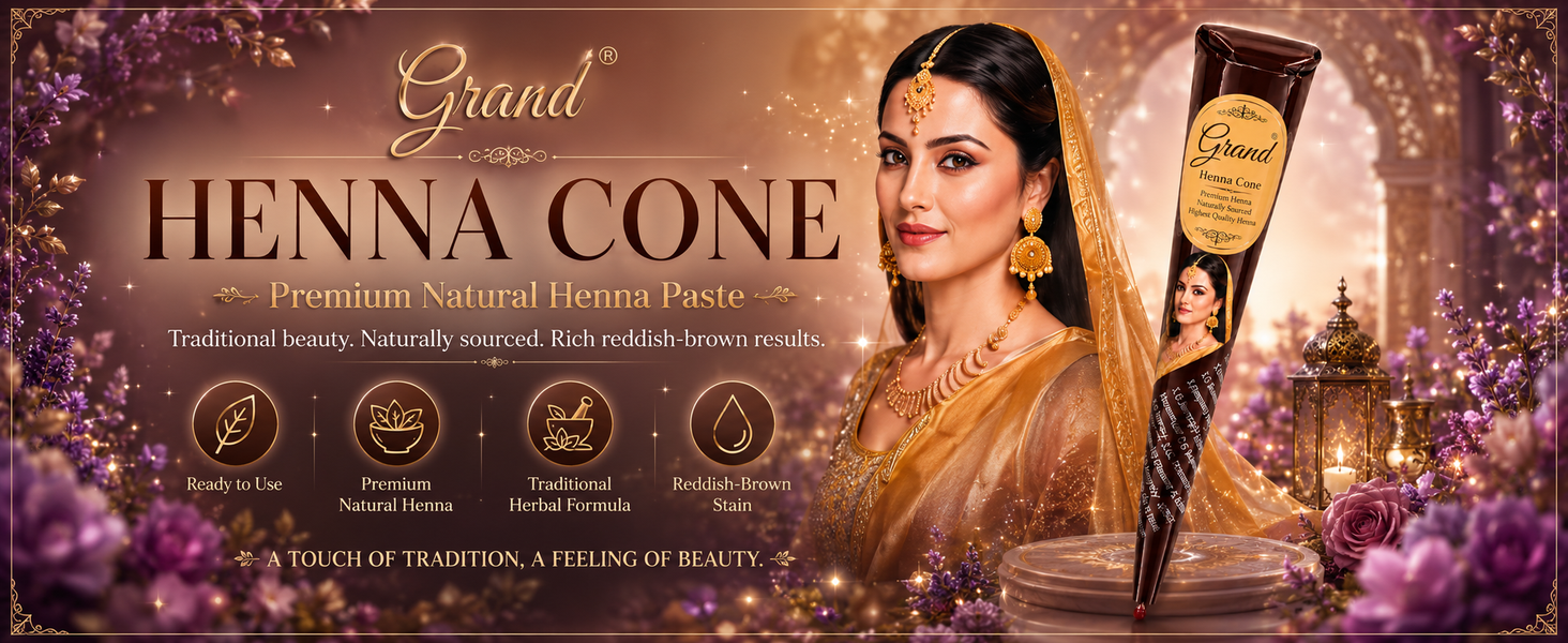 Golecha Natural Henna Cones, Pack of 6 x 30g brand banner