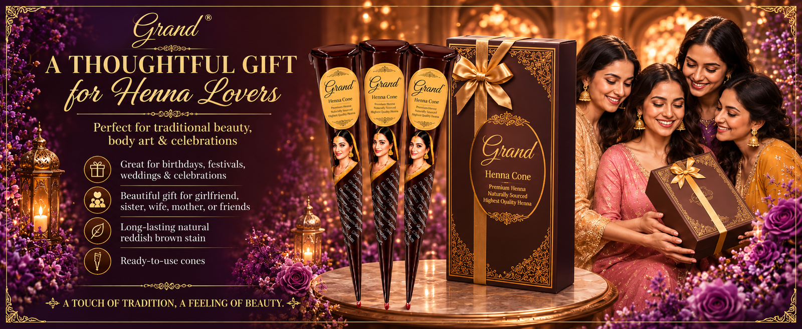 Golecha Natural Henna Cones, Pack of 6 x 30g brand banner