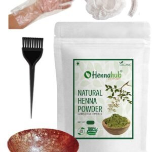 Hennahub Natural Henna Leaves Powder/Mehandi (1 kg) for Hair and Hand (Rajasthani henna) with - photo 1
