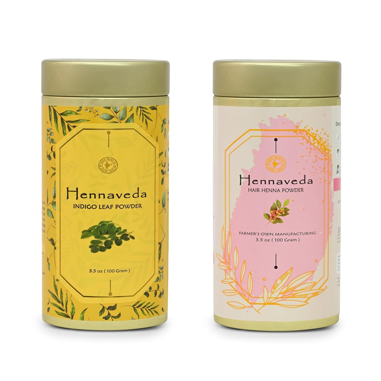 Hennaveda Henna and Indigo Powder with Brush, Hand Gloves and Shower Cap - photo 1