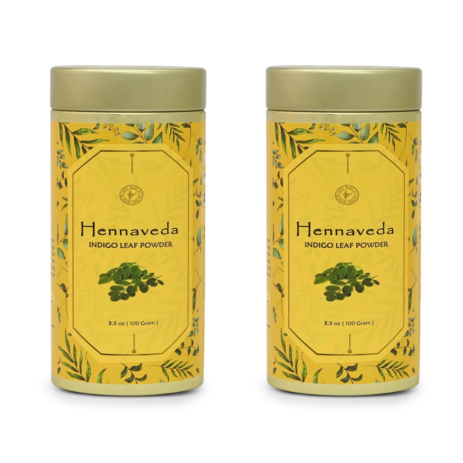 Hennaveda Indigo Powder For Hair 100g x 2 with Hair Dye Brush, Gloves and Shower Cap - photo 1