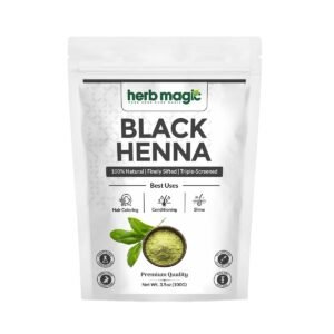 Herb Magic Black Henna Powder, Natural Hair Dye for Grey Coverage, 3.5 - photo 1
