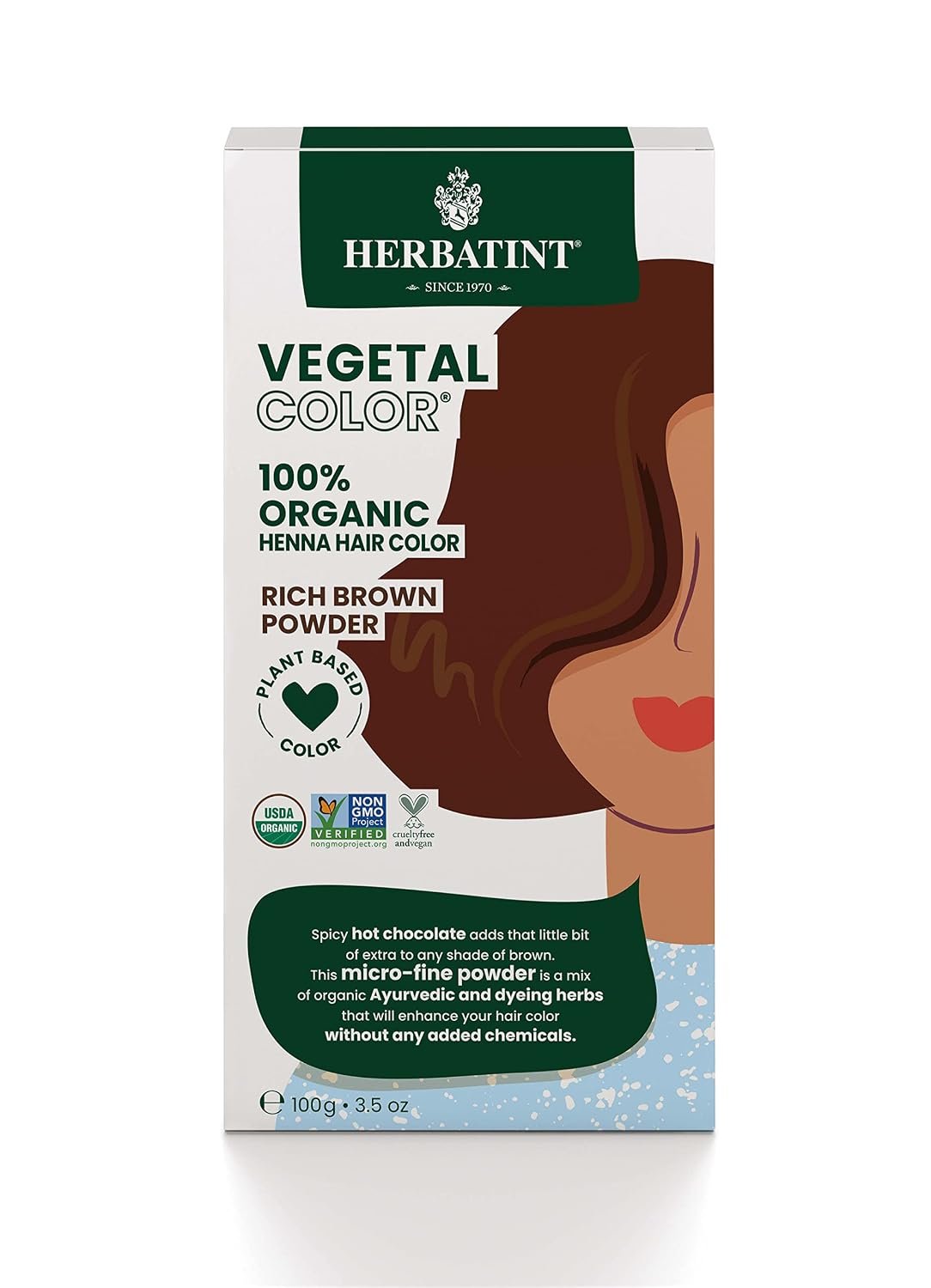 Herbatint Henna Color Rich Brown Hair Dye, Plant-Based Hair Color - photo 1