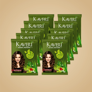 Kaveri 9 Herbs Natural Brown Hair Color, Pack of 20 (15 g) - Ammonia Free Herbal Henna Hair Dye for Grey Cover - photo 1