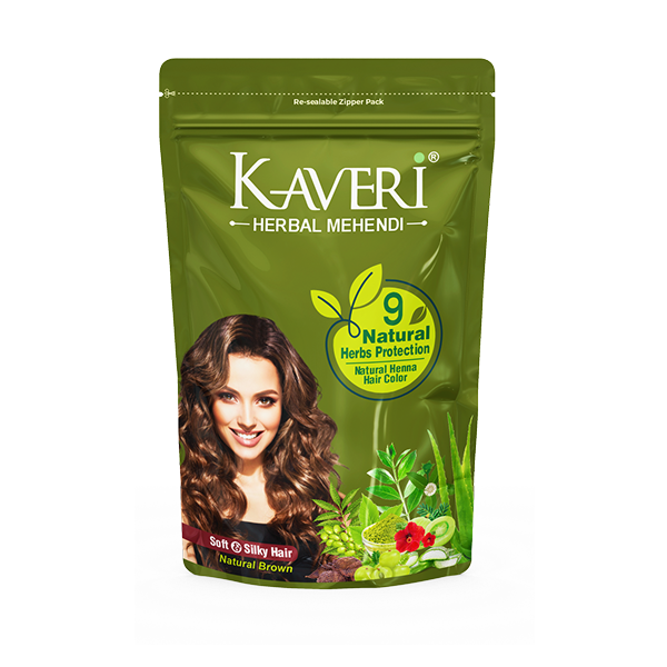 Kaveri 9 Herbs Natural Brown Hair Color, Pack of 20 (15 g) - Ammonia Free Herbal Henna Hair Dye for Grey Cover - photo 2