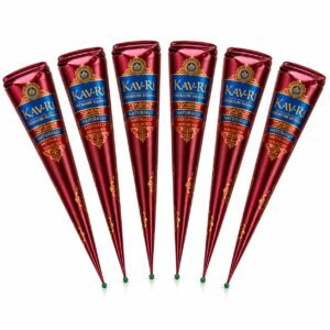 Kaveri Premium Henna Cones Reddish-Brown, Pack of 6 - photo 1
