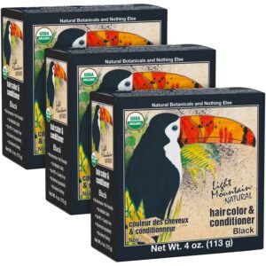 LIGHT MOUNTAIN Henna Hair Color & Conditioner - Black Hair Dye for Men/Women - photo 1