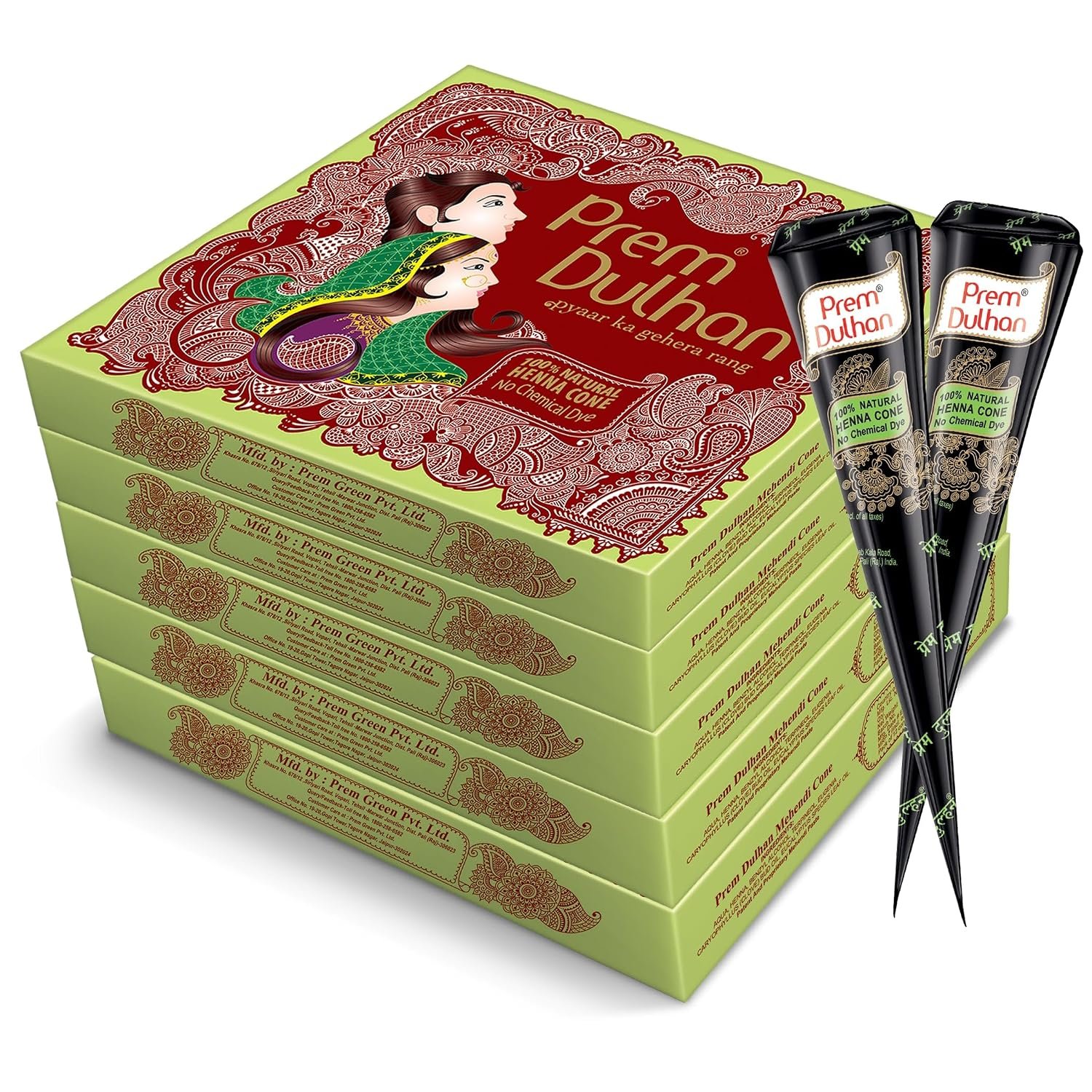 Prem Dulhan Hand Designing | Without Chemical | Long Lasting | For Men Women | Of 12 Pieces - photo 1