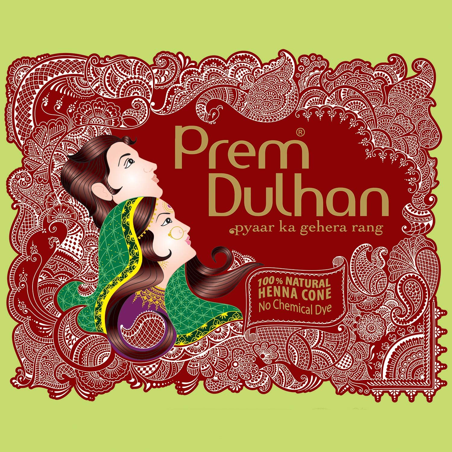 Prem Dulhan Natural Henna Based Mehendi Cones 1 Box Pack of 12 Cones - photo 3