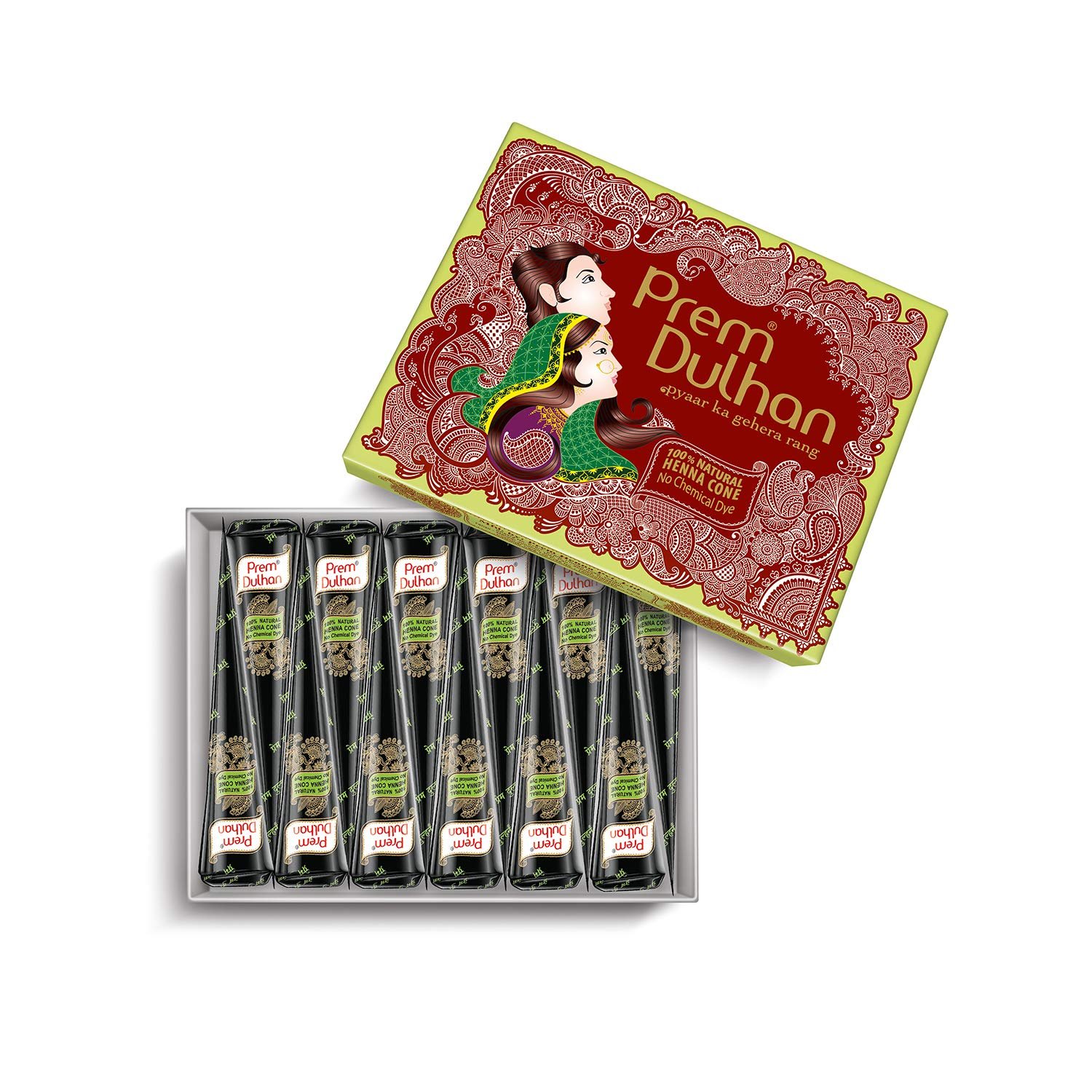 Prem Dulhan Natural Henna Based Mehendi Cones 1 Box Pack of 12 Cones - photo 6