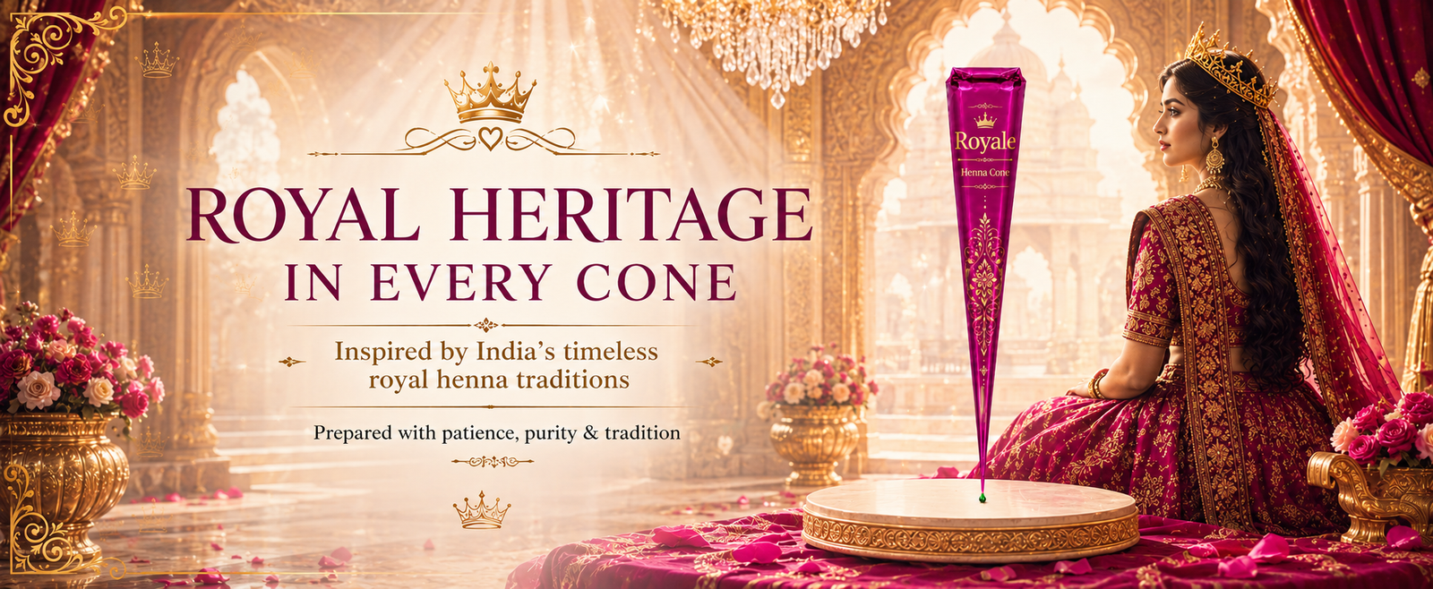 Royal Ready-to-Use Mehndi Henna Cones brand banner