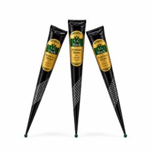SG-Black Ready-to-Use Mehndi Henna Cones, Pack of 3 - photo 1