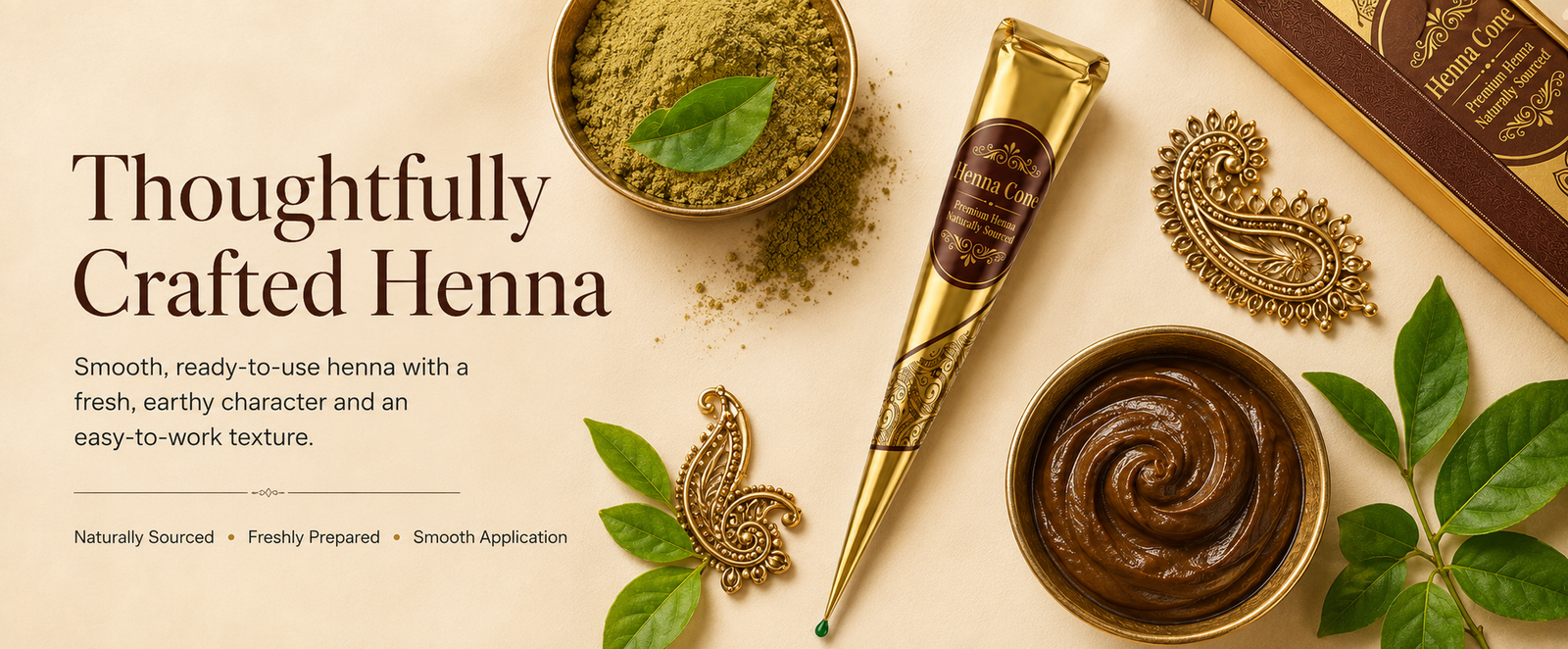 SGGolden Ready-to-Use Mehndi Henna Cones brand banner
