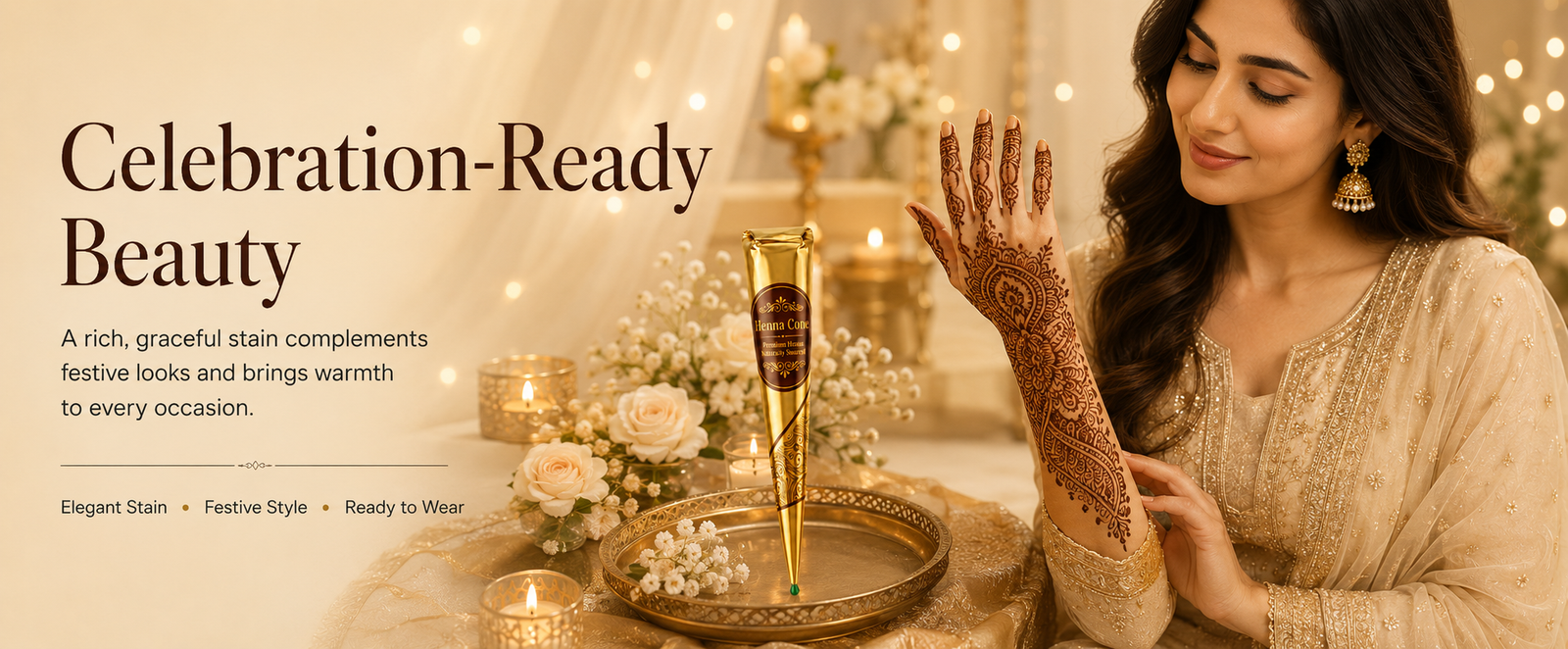 SGGolden Ready-to-Use Mehndi Henna Cones brand banner