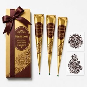 SGGolden Ready-to-Use Mehndi Henna Cones, Pack of 3 - photo 1