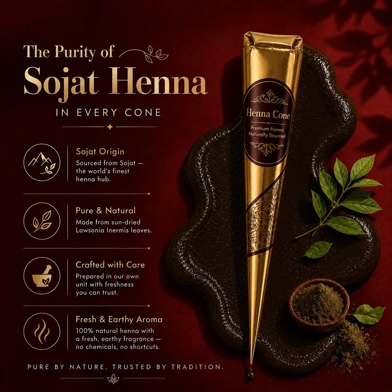 SGGolden Ready-to-Use Mehndi Henna Cones, Pack of 6 - photo 2