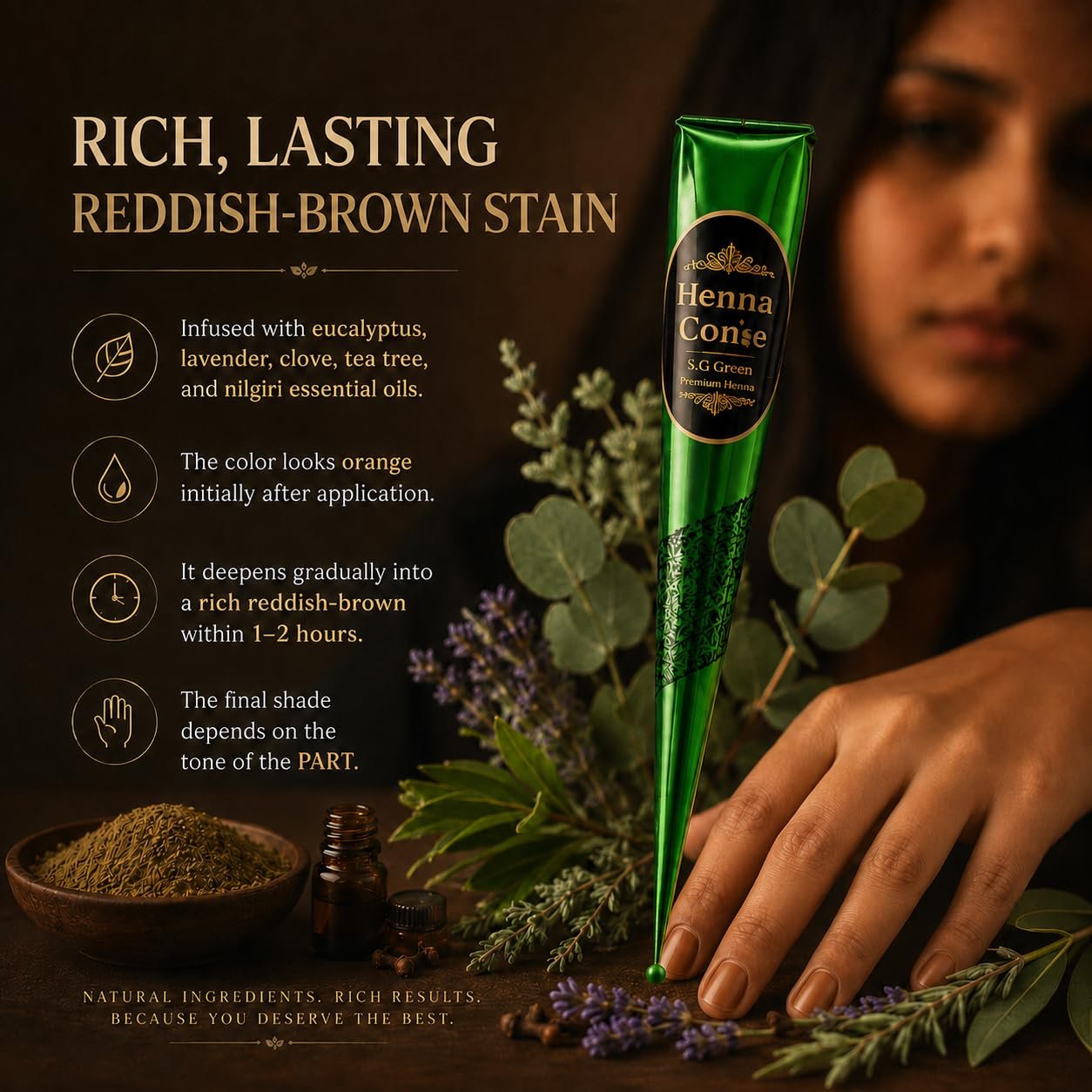 SGGreen Ready-to-Use Mehndi Henna Cones, Pack of 6 - photo 5