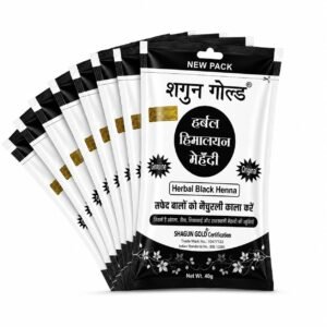 Shagun Gold Herbal Black Henna Himalayan Mehandi 40g (Pack of 8) | Enriched with Amla - photo 1