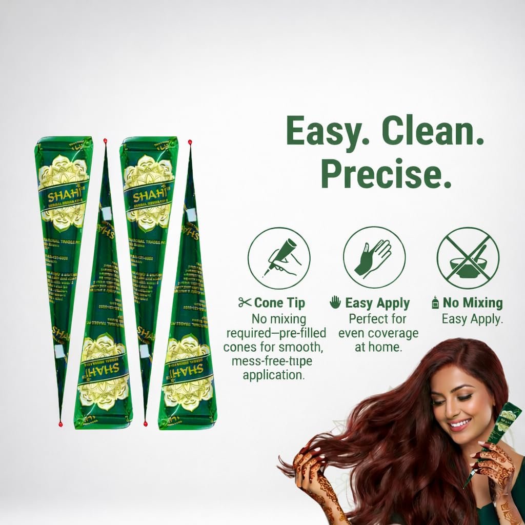 Shahi Natural Ready to Use Henna Paste Hair Color Hair Dye Cones Reddish Brown Color 1 Pack - photo 5