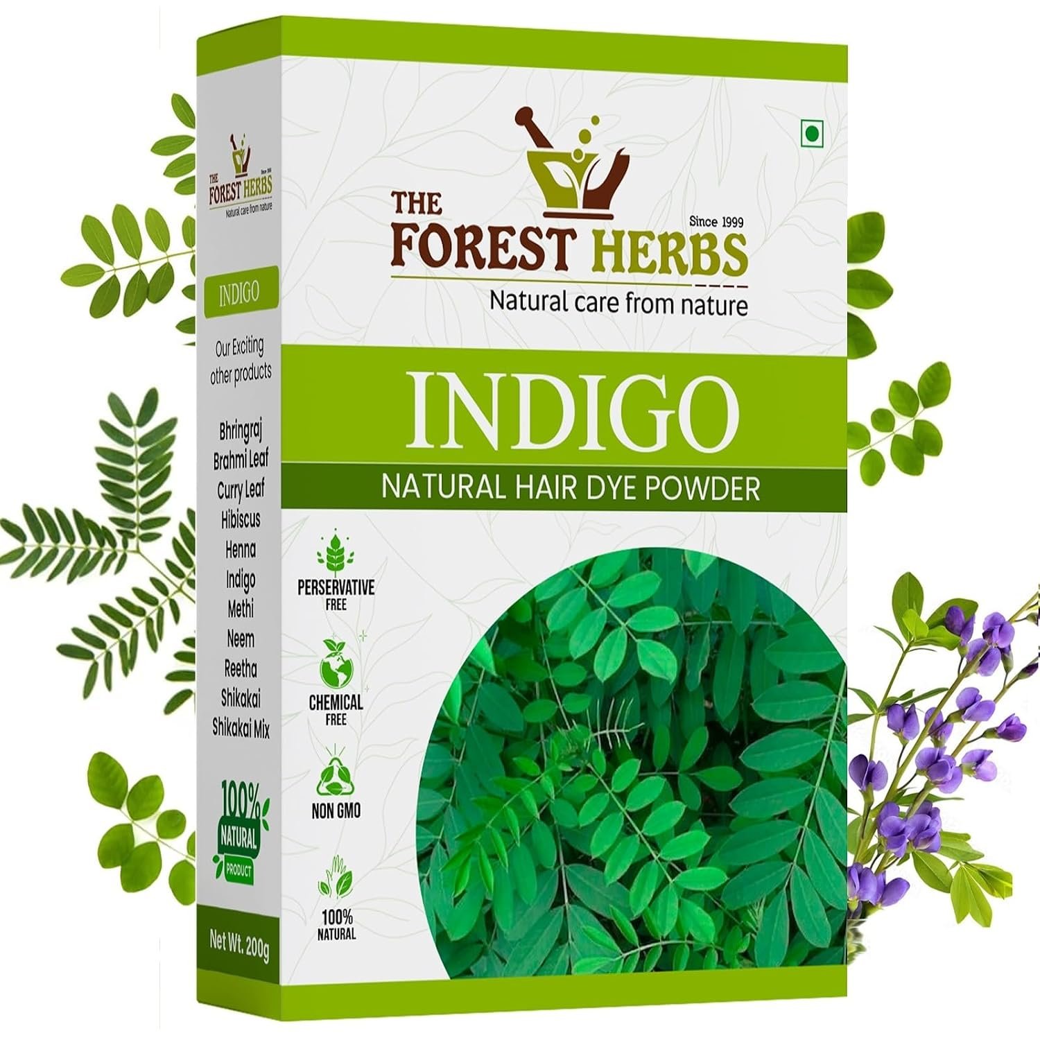 The Forest Herbs Indigo Powder Organic for Hair Black - photo 1