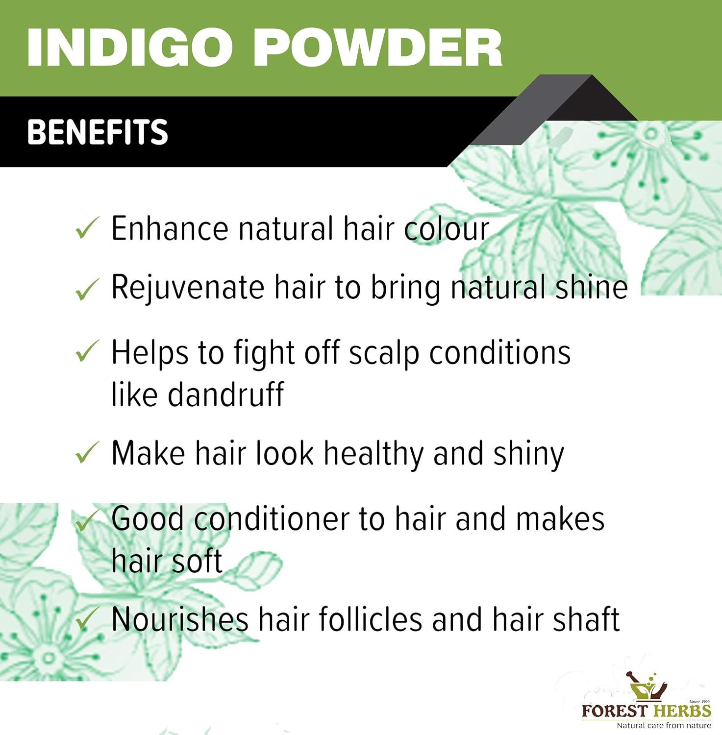 The Forest Herbs Indigo Powder Organic for Hair Black - photo 3