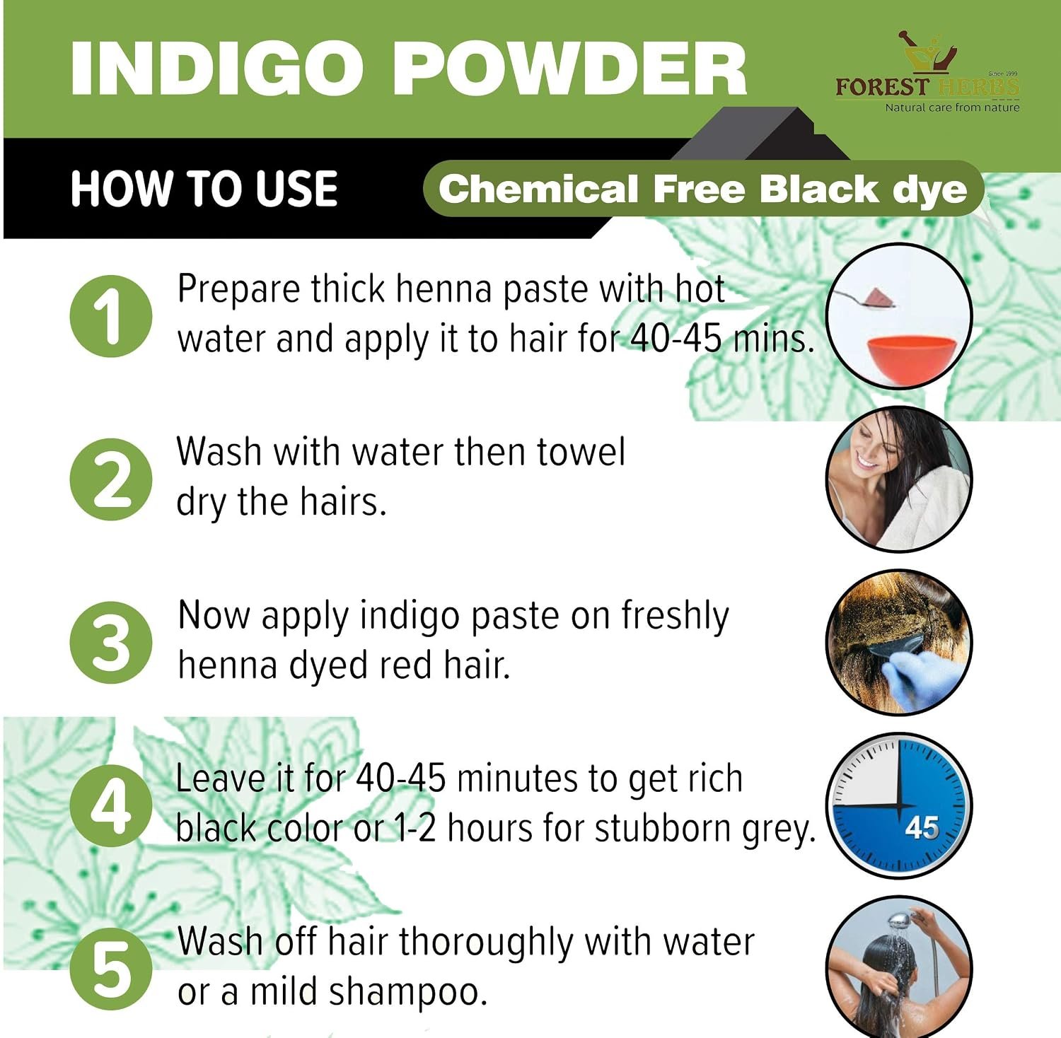 The Forest Herbs Indigo Powder Organic for Hair Black - photo 4