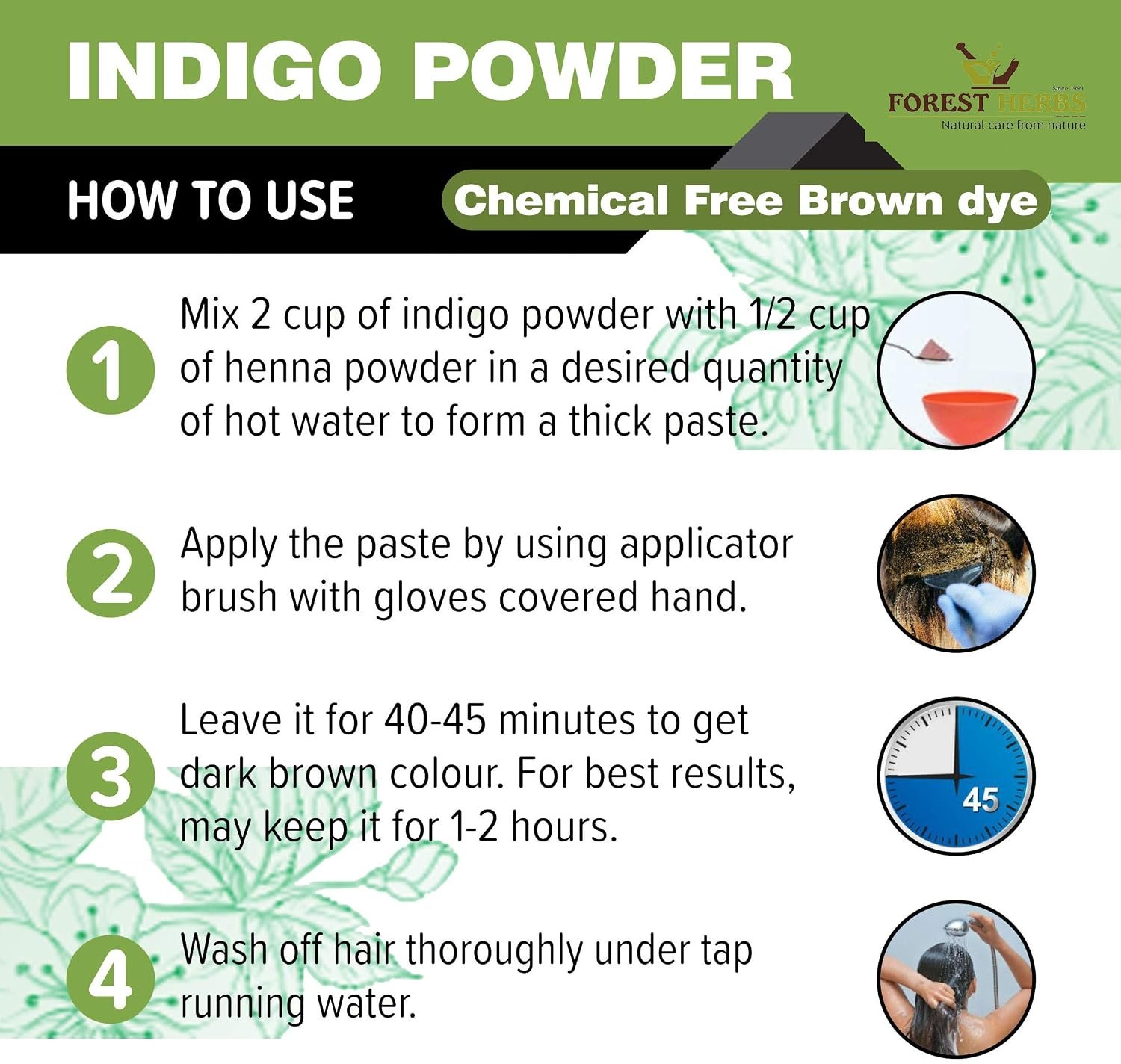 The Forest Herbs Indigo Powder Organic for Hair Black - photo 5