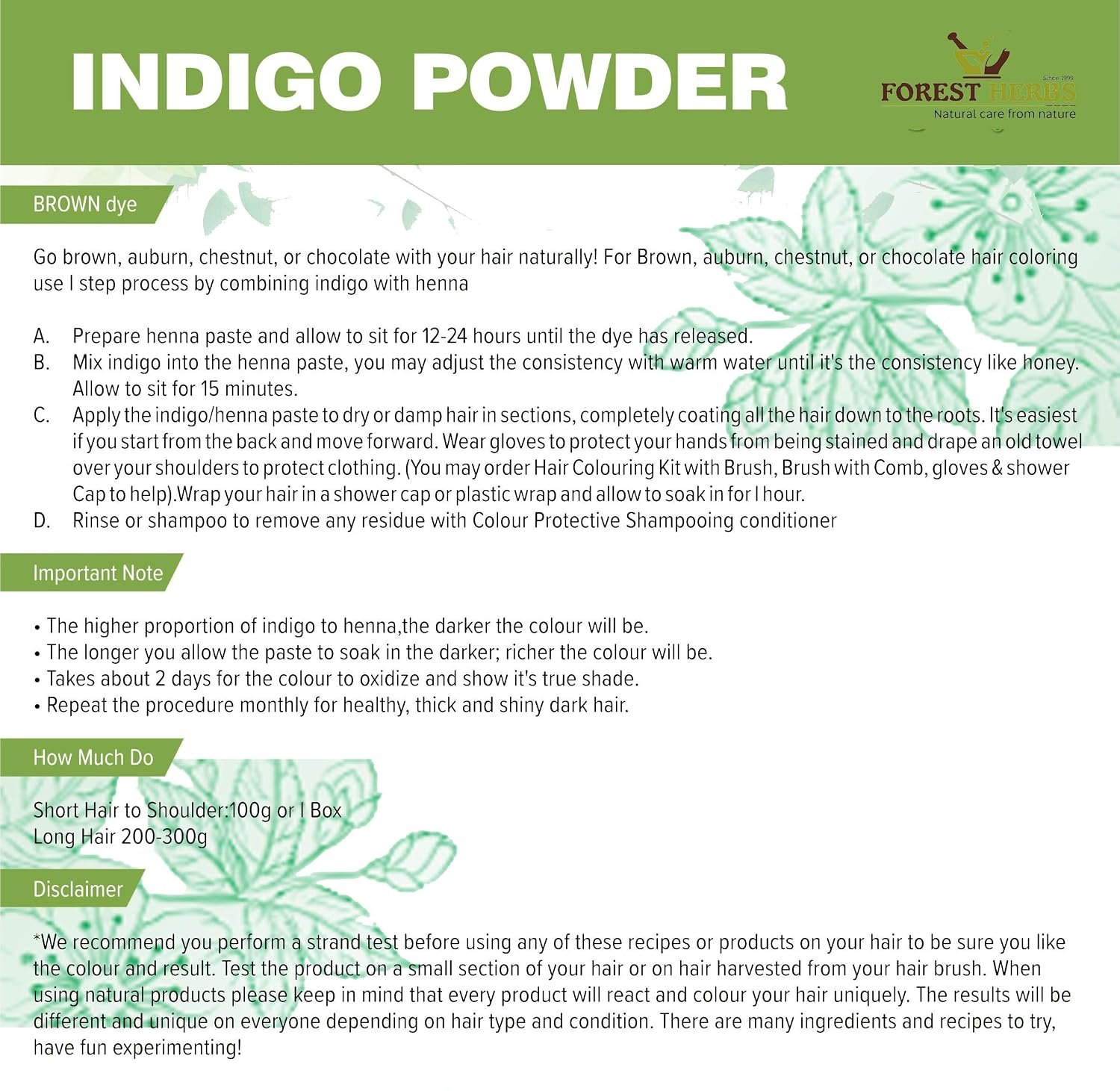 The Forest Herbs Indigo Powder Organic for Hair Black - photo 6