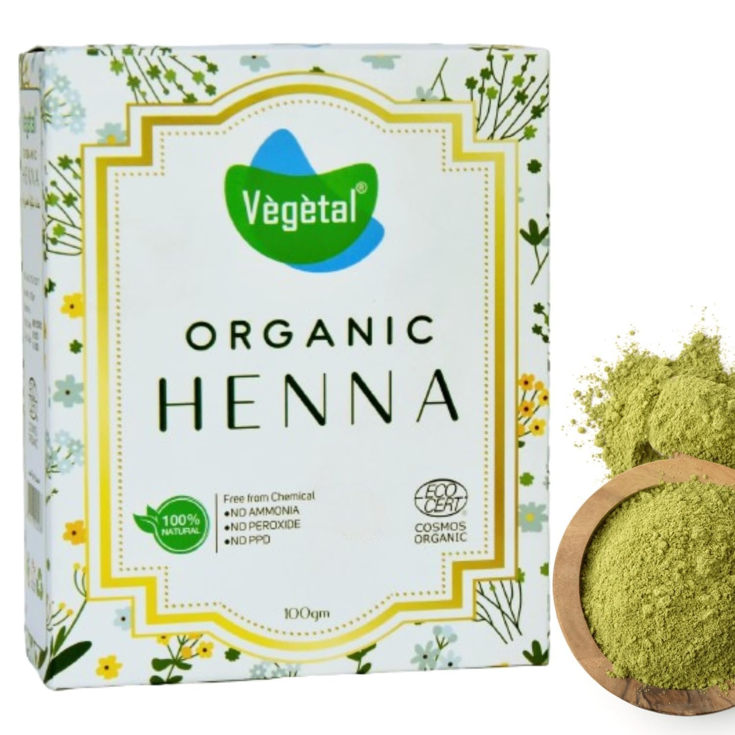 Vegetal Certified Organic and Herbal Henna Powder, for Natural Hair Coloring - photo 1