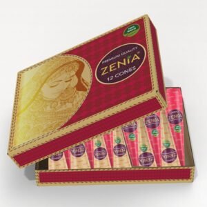 Zenia (Pack of 12) 100% Natural Henna Hair Color Paste Hair Dye Cones Dark Reddish-Brown Color - photo 1