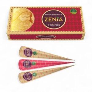Zenia (Pack of 3) 100% Natural Henna Hair Color Paste Hair Dye Cones Dark Reddish-Brown Color 2 - photo 1